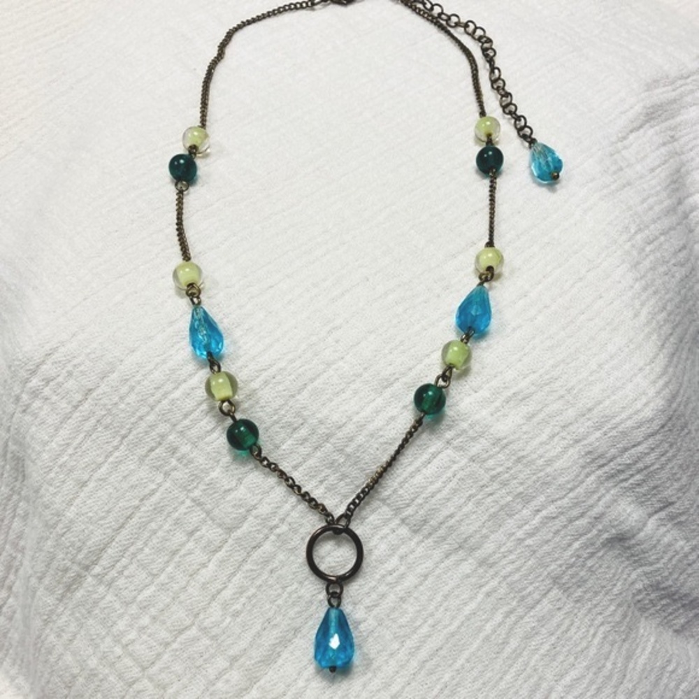 Ten Thousand Villages Green & Blue Necklace
